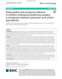 Sleep quality and emergence delirium in children undergoing strabismus surgery: A comparison between preschool- and school-age patients