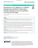 Development and validation of a difficult laryngoscopy prediction model using machine learning of neck circumference and thyromental height