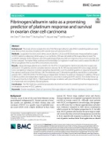 Fibrinogen/albumin ratio as a promising predictor of platinum response and survival in ovarian clear cell carcinoma