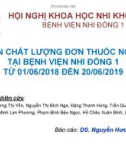 Bài giảng Cải thiện chất lượng đơn thuốc ngoại trú tại Bệnh viện Nhi Đồng 1 từ 01/06/2018 đến 20/06/2019 - DS. Nguyễn Hương Thảo