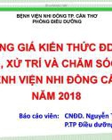 Bài giảng Lượng giá kiến thức ĐD/KTV về phòng, xử trí và chăm sóc phản vệ tại Bệnh viện Nhi Đồng Cần Thơ năm 2018 - CNĐD. Nguyễn Thị Hồng Ngọc