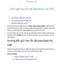 Cách giới hạn tốc độ download của IDM