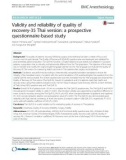 Validity and reliability of quality of recovery-35 Thai version: A prospective questionnaire-based study