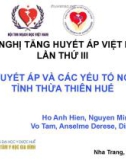 Bài giảng Tăng huyết áp và các yếu tố nguy cơ tỉnh Thừa Thiên Huế