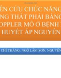 Bài giảng Nghiên cứu chức năng tâm trương thất phải bằng siêu âm Doppler mô ở bệnh nhân tăng huyết áp nguyên phát