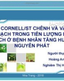 Bài giảng Chỉ số Cornell/ST chênh và vận tốc sóng mạch trong tiên lượng biến cố tim mạch ở bệnh nhân tăng huyết áp nguyên phát