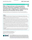 Effect of age and sex on the associations between potential modifable risk factors and both type 2 diabetes and impaired fasting glycaemia among West African adults