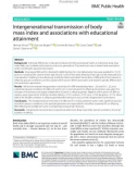 Intergenerational transmission of body mass index and associations with educational attainment