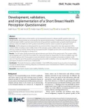 Development, validation, and implementation of a Short Breast Health Perception Questionnaire