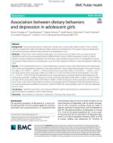 Association between dietary behaviors and depression in adolescent girls