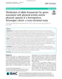 Distribution of allele frequencies for genes associated with physical activity and/or physical capacity in a homogenous Norwegian cohort- a cross-sectional study