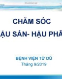 Bài giảng Chăm sóc hậu sản - hậu phẫu