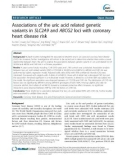 Associations of the uric acid related genetic variants in SLC2A9 and ABCG2 loci with coronary heart disease risk