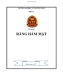 Bài giảng Răng hàm mặt - Trường ĐH Võ Trường Toản (Năm 2017)