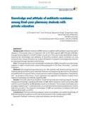 Phân tích kiến thức và thái độ về kháng sinh của sinh viên Dược năm cuối một trường đào tạo ngoài công lập
