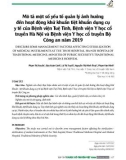 Mô tả một số yếu tố quản lý ảnh hưởng đến hoạt động khử khuẩn tiệt khuẩn dụng cụ y tế của Bệnh viện Tuệ Tĩnh, Bệnh viện Y học cổ truyền Hà Nội và Bệnh viện Y học cổ truyền Bộ Công an năm 2019