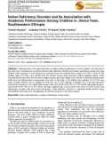 Iodine deficiency disorder and its association with academic performance among children in Jimma Town, Southwestern Ethiopia