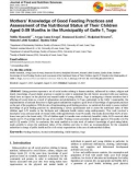 Mothers' knowledge of good feeding practices and assessment of the nutritional status of their children aged 0-59 months in the municipality of Golfe 1, Togo