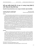 Kết quả phẫu thuật bắt vít qua vỏ xương trong bệnh lý mất vững cột sống thắt lưng