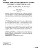 Đánh giá sự hài lòng người bệnh về chất lượng dịch vụ cung cấp suất ăn tại Bệnh viện thành phố Thủ Đức năm 2022