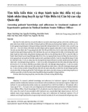 Tìm hiểu kiến thức và thực hành tuân thủ điều trị của bệnh nhân tăng huyết áp tại Viện Điều trị Cán bộ cao cấp Quân đội