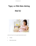 Nguy cơ Đái tháo đường thai kỳ