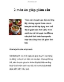 2 món ăn giúp giảm cân