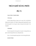 TRÀN KHÍ MÀNG PHỔI (Kỳ 1)