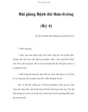 Bài giảng Bệnh đái tháo đường (Kỳ 4)