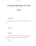 UNG THƯ NIÊM MẠC TỬ CUNG (Kỳ 2)