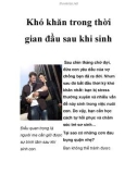 Khó khăn trong thời gian đầu sau khi sinh