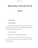 BÀI GIẢNG TĂNG HUYẾT ÁP (Kỳ 2)