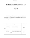 BÀI GIẢNG TĂNG HUYẾT ÁP (Kỳ 8)