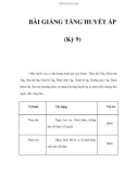 BÀI GIẢNG TĂNG HUYẾT ÁP (Kỳ 9)