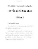 40 vấn đề về Sức khỏe - Phần 1