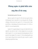 Phòng ngừa và phát hiền sớm ung thu cổ tử cung