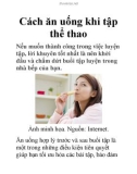 Cách ăn uống khi tập thể thao