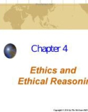 Lecture Business and society - Chapter 4: Ethics and ethical reasoning