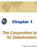 Lecture Business and society - Chapter 1: The corporation and its stakeholders