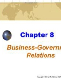 Lecture Business and society - Chapter 8: Business-government relations