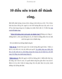 10 điều nên tránh để thành công.