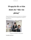 10 nguyên tắc cơ bản dành cho 'dân văn phòng'