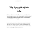 Xây dựng giá trị bản thân