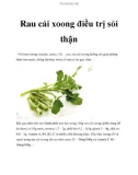 Rau cải xoong điều trị sỏi thận