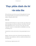 Thực phẩm dành cho bé vào mùa thu