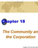 Lecture Business and society - Chapter 18: The community and the corporation