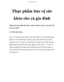 Thực phẩm bảo vệ sức khỏe cho cả gia đình