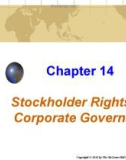 Lecture Business and society - Chapter 14: Stockholder rights and corporate governance