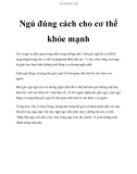 Ngủ đúng cách cho cơ thể khỏe mạnh