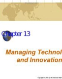 Lecture Business and society - Chapter 13: Managing technology and innovation